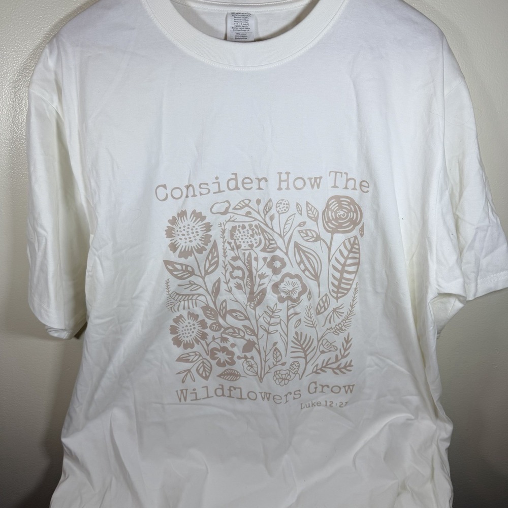 Consider How The Wildflowers Grow Luke 12:27 Shirt, Bible Verse Quotes Shirt, Ch - Picture 1 of 4